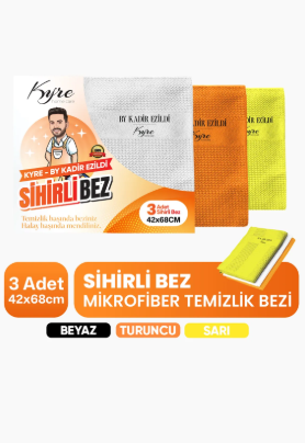 Çok Amaçlı Sihirli Bez 3 Adet | Mikrofiber Kumaş | Üstün Parlaklık & Temizlik