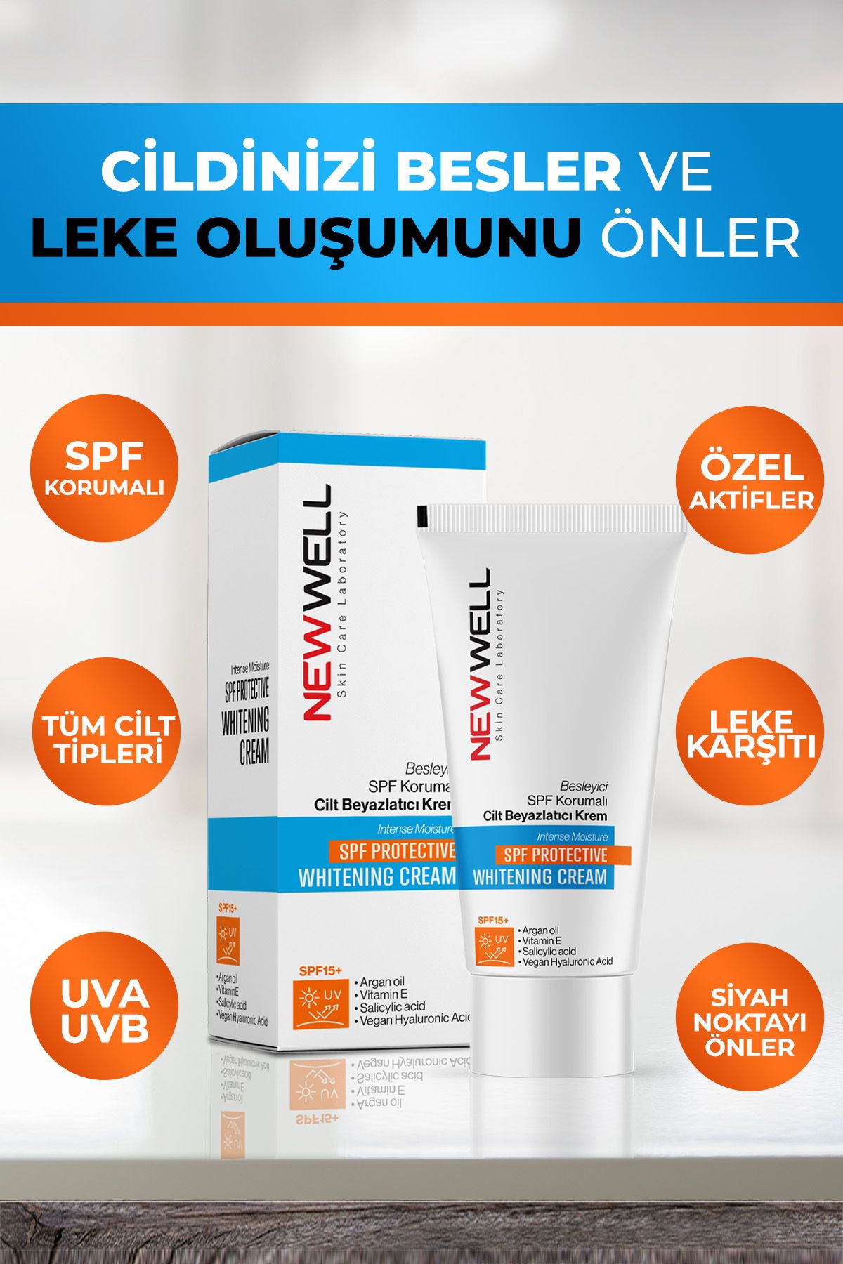 New Well Besleyici SPF Korumalı Cilt Beyazlatıcı Krem 50ML