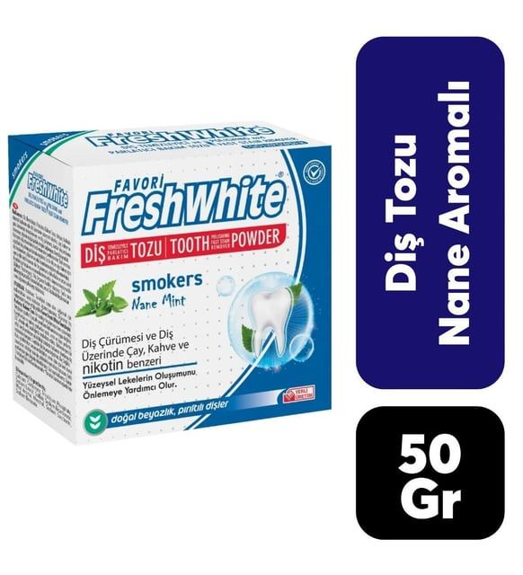 Fresh White Diş Tozu 50 gr Nane Aromalı
