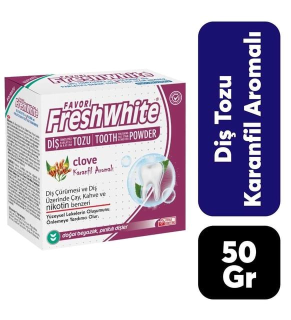 Fresh White Diş Tozu 50 gr Karanfıl Aromalı